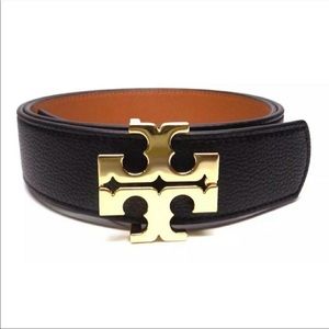 ‼️TORY BURCH‼️Reversible Black Belt W Gold Logo!